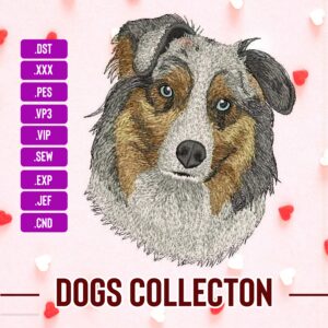 Australian Shepherd Embroidery Designs Dog machine Embroidery Digital File