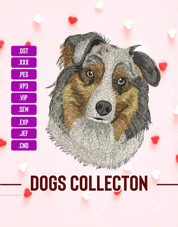 Australian Shepherd Embroidery Designs Dog machine Embroidery Digital File