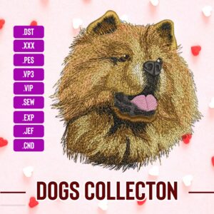 Chow Chow Dog Embroidery Designs Dog face T-Shirt Machine Embroidery Digital File Instant Download