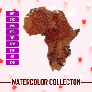 African Lion Map Machine Embroidery Patterns – Digital Download