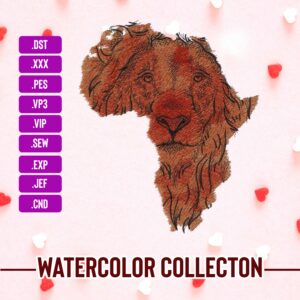 African Tiger Map Machine Embroidery Patterns – Digital Download