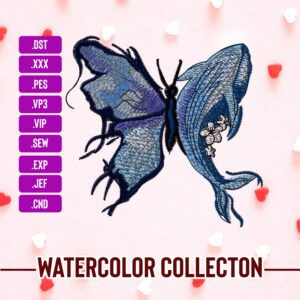 Artistic Butterfly with Whale