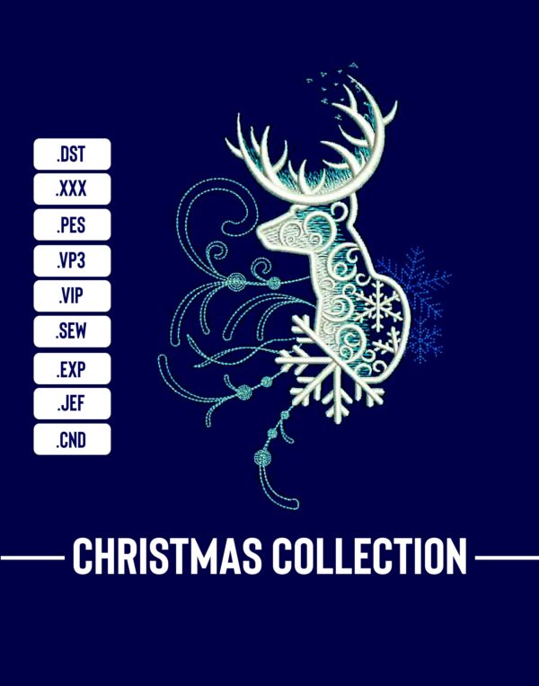 Christmas-Snow-Deer-Embroidery-Design