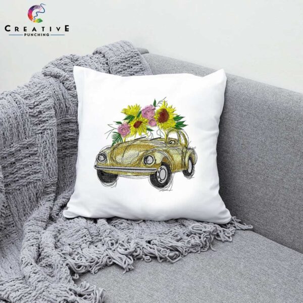 Flower Car Machine Embroidery Patterns – Digital Download - Image 3