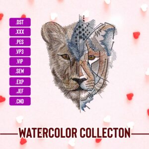 Artistic Lion Machine Embroidery Patterns – Digital Download