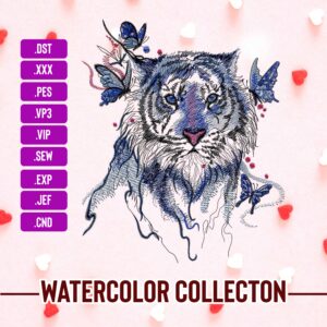 Snow Tiger Machine Embroidery Design
