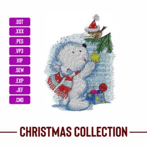 Baby Polar bear Machine Embroidery Patterns – Digital Download