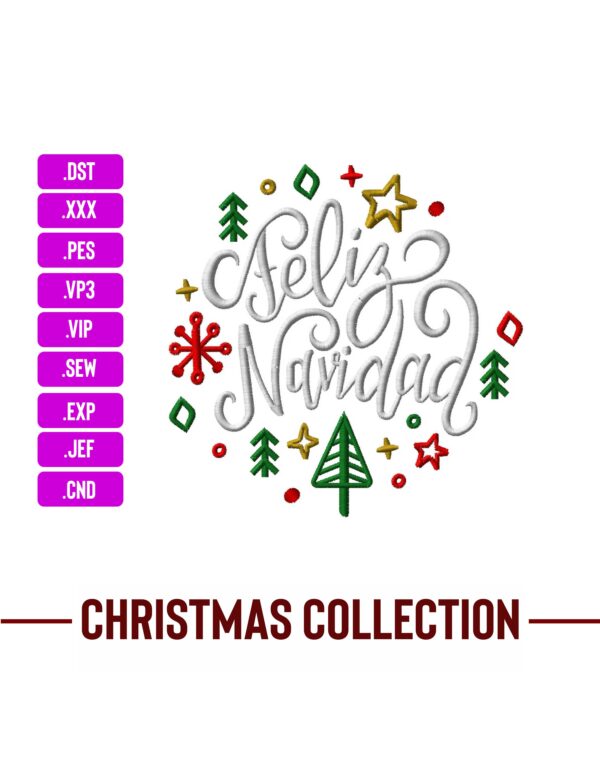 Feliz-Christmas-Machine-Embroidery-Design