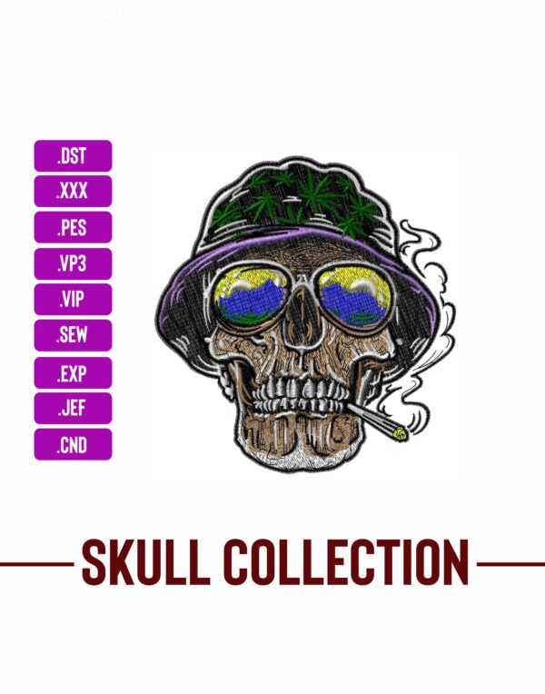 Smoking-Skull-Machine-Embroidery