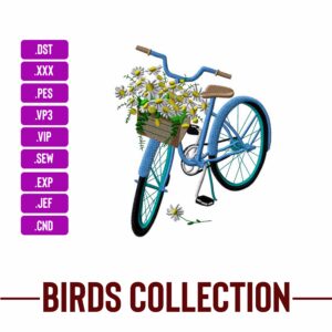 Bicycle Machine Embroidery Design (2)