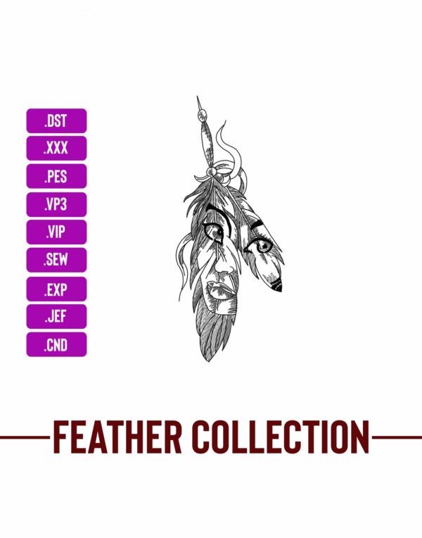 Feather Girl Machine Embroidery Patterns – Digital Download