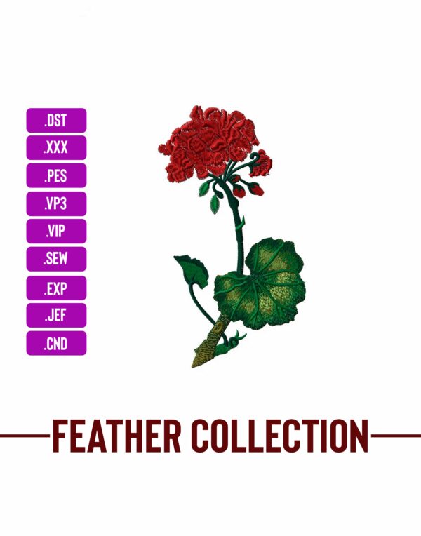 Beautiful Red Flower Machine Embroidery Patterns – Digital Download