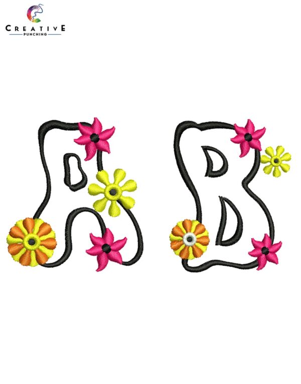 Flower Alphabetic Font Machine Embroidery Patterns – Digital Download