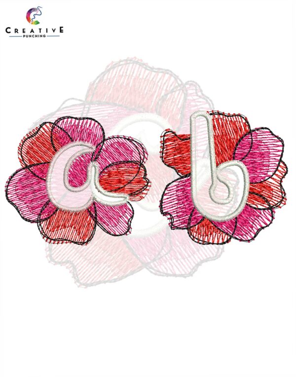 Flower Embroidery Small Alphabetic Font Machine Embroidery Font