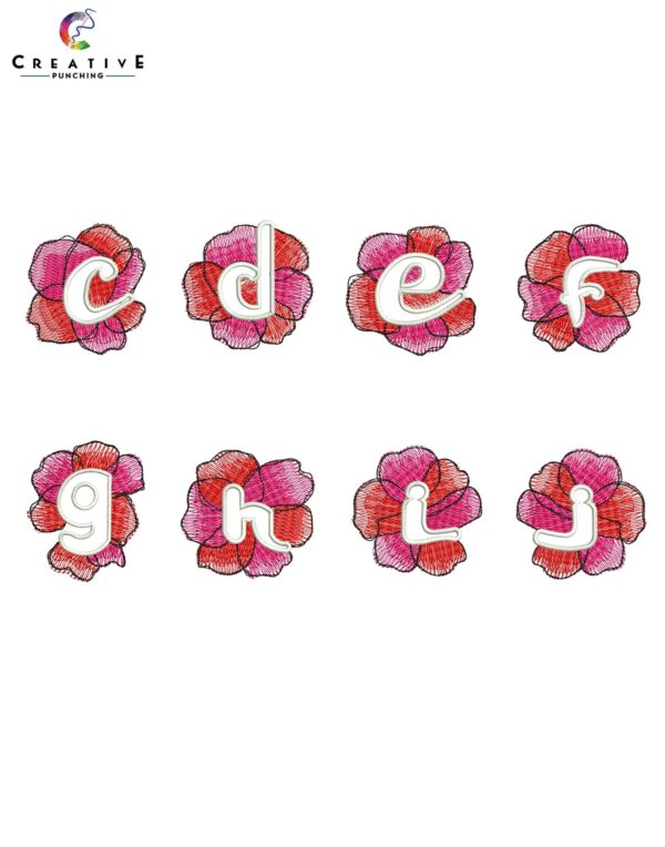 Flower Alphabetic Font Machine Embroidery Patterns – Digital Download - Image 2