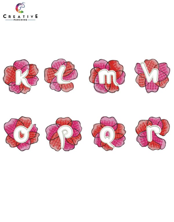 Flower Alphabetic Font Machine Embroidery Patterns – Digital Download - Image 3
