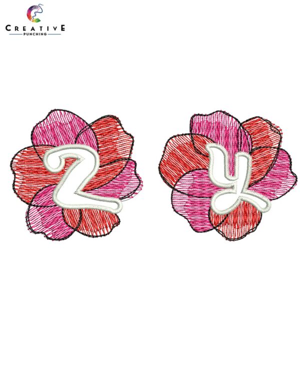 Flower Alphabetic Font Machine Embroidery Patterns – Digital Download - Image 4
