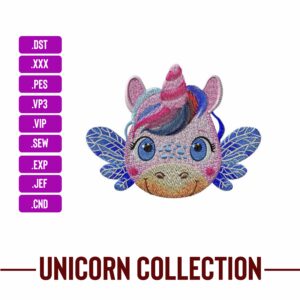 Unicorn Fairy Machine Embroidery Design