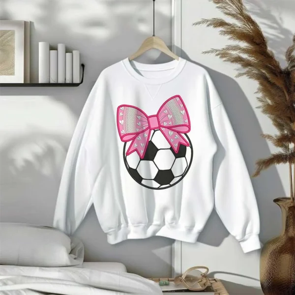 Soccer Ball Bow Embroidery Design Machine Embroidery Patterns Each Design With 4 sizes – Digital Download - Image 2