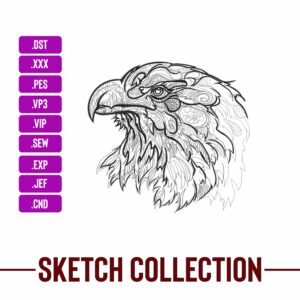 American Eagle Sketching Machine Embroidery Designs – Digital Download