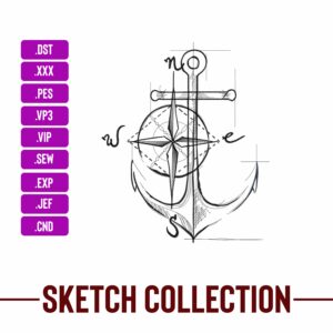 Anchor Embroidery Sketching Embroidery Designs Machine Embroidery Patterns – Digital Download