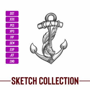 Anchor Sketching Embroidery Designs Machine Embroidery Patterns – Digital Download