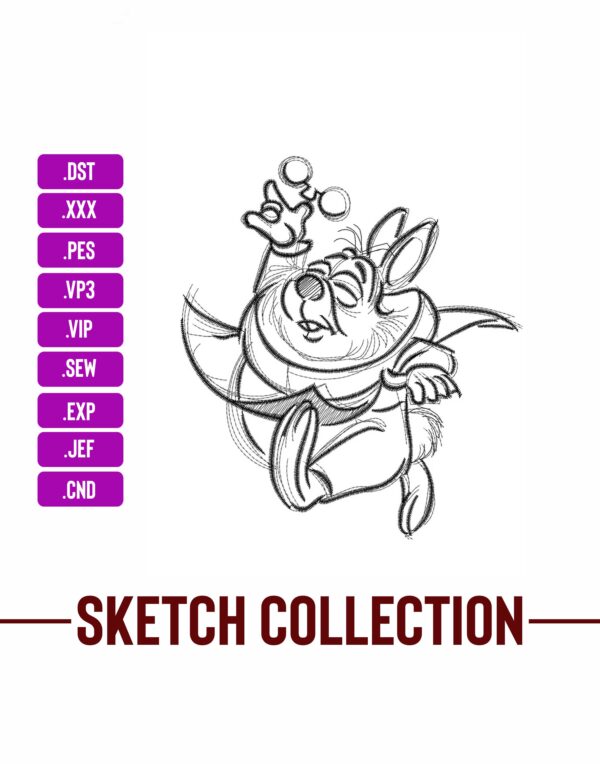 Bunny Sketching Embroidery Designs Sketching Machine Embroidery Designs – Digital Download