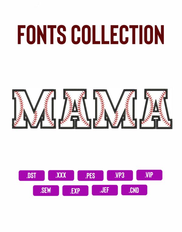 Baseball Fonts Embroidery Design Sketching Embroidery Designs Machine Embroidery Patterns – Digital Download