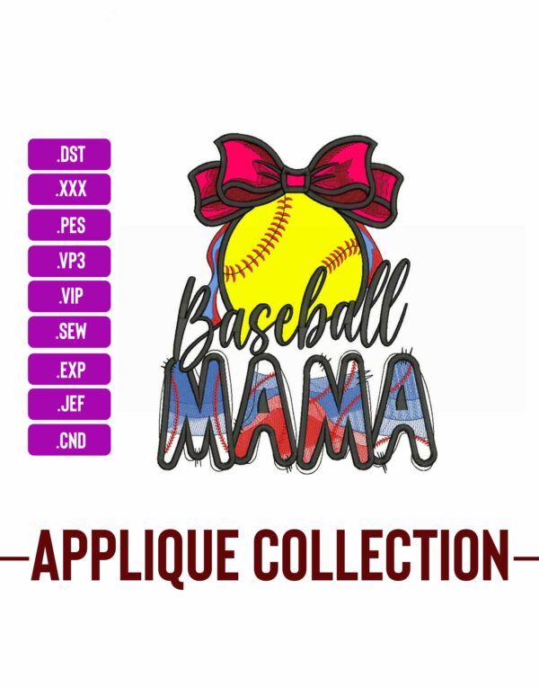 Baseball Mama Embroidery Design Sketching Embroidery Designs Machine Embroidery Patterns – Digital Download