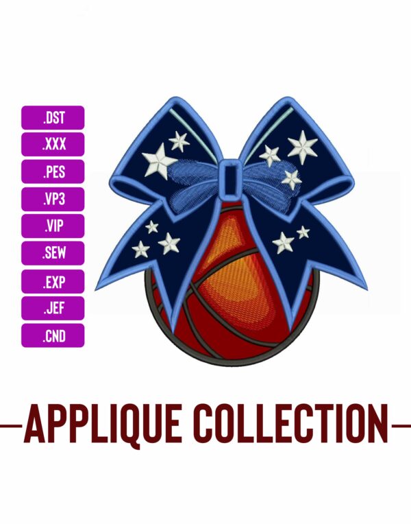 Basketball Bow Embroidery Design Sketching Embroidery Designs Machine Embroidery Patterns – Digital Download