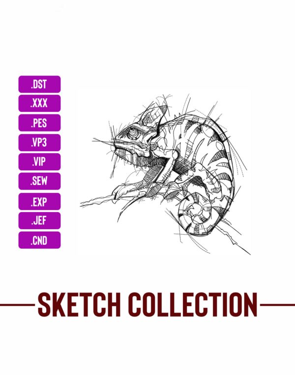Chameleon Embroidery Designs Machine Embroidery Patterns – Digital Download