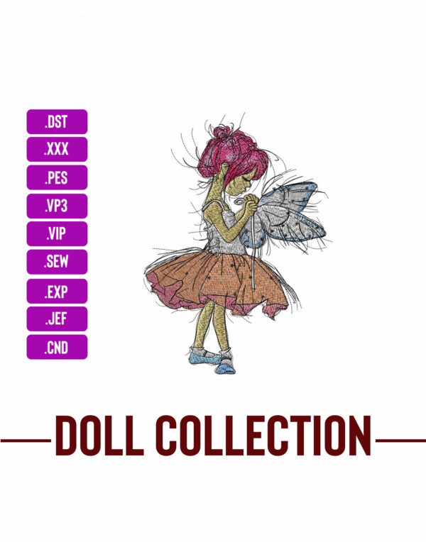Fairy Wings Girl Embroidery Designs Machine Embroidery Patterns – Digital Download