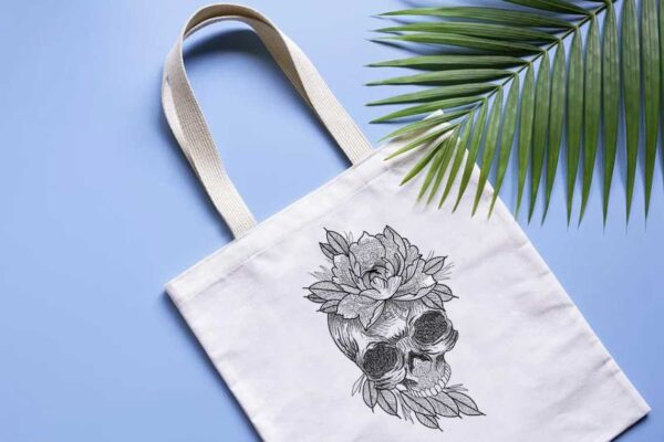 Floral Skull Machine Embroidery Sketching Embroidery Designs Machine Embroidery Patterns – Digital Download - Image 3
