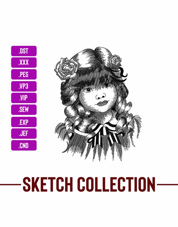 Girl Embroidery Designs Machine Embroidery Patterns – Digital Download