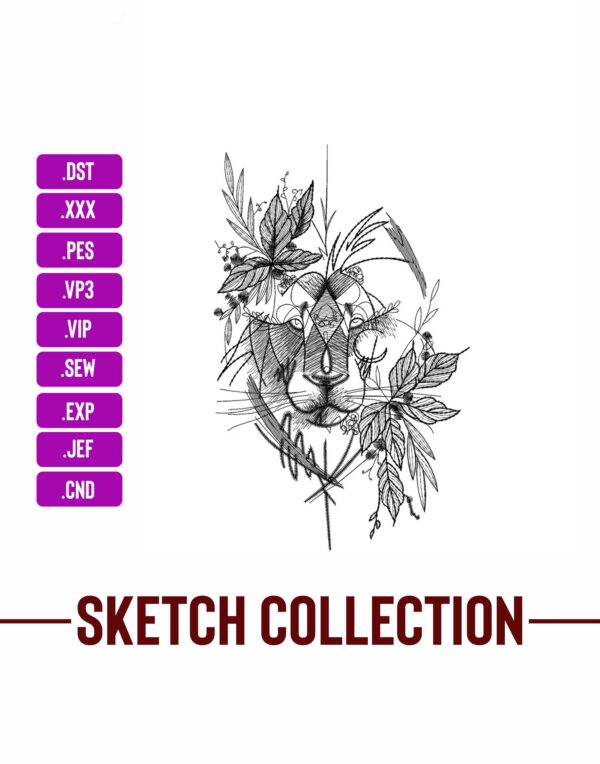 Lion Machine Embroidery Sketching Embroidery Designs Machine Embroidery Patterns – Digital Download