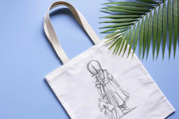 Little Girl With bear Machine Embroidery Sketching Embroidery Designs Machine Embroidery Patterns – Digital Download - Image 3
