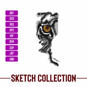 Tiger Eye Machine Embroidery Design