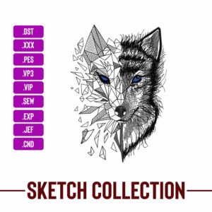 Wolf Face Embroidery Sketching Embroidery Designs Machine Embroidery Patterns – Digital Download