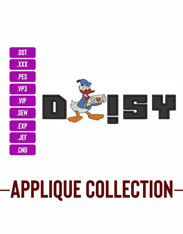 Donald Duck Applique Design Machine Embroidery Patterns Design With 4 sizes – Digital Download