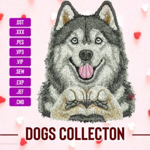 Alaskan Husky Dog Machine Embroidery Patterns - Digital Download