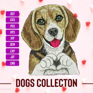American Beagle Dog Machine Embroidery Patterns ( 2 sizes) - Digital Download