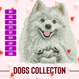 American Eskimo Dog Machine Embroidery Patterns ( 2 sizes) - Digital Download