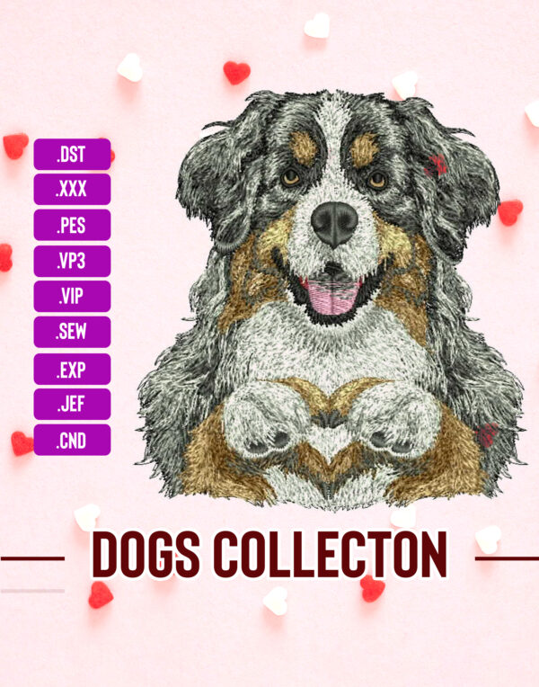 Bernes Mountain Dog Machine Embroidery Patterns ( 2 sizes) - Digital Download