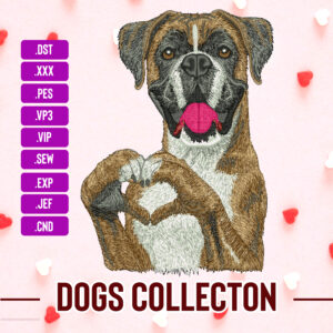 Cute Boxer Dog Machine Embroidery Patterns ( 2 sizes) - Digital Download
