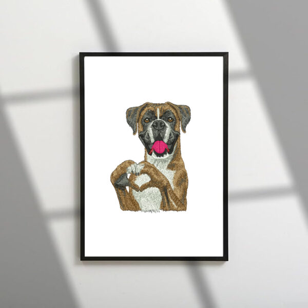 Cute Boxer Dog Machine Embroidery Patterns ( 2 sizes) - Digital Download