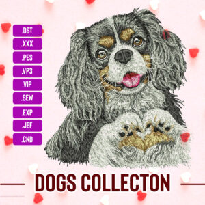 Cavalier King Charles Spaniel Dog Machine Embroidery Patterns ( 2 sizes) - Digital Download