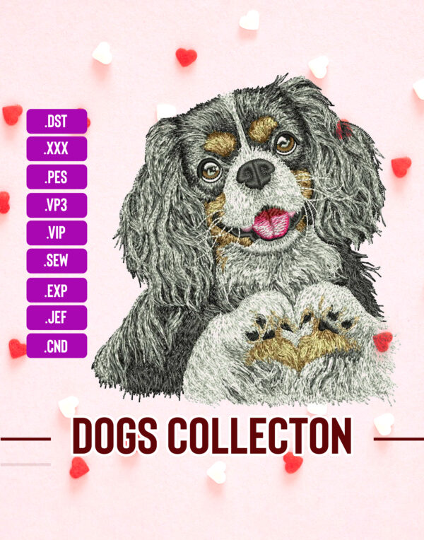Cavalier King Charles Spaniel Dog Machine Embroidery Patterns ( 2 sizes) - Digital Download