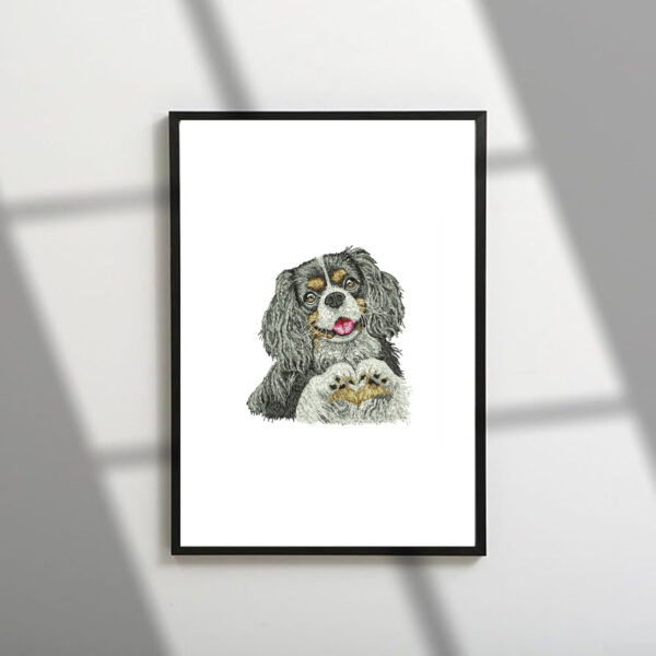 Cavalier King Charles Spaniel Dog Machine Embroidery Patterns ( 2 sizes)  - Digital Download - Image 2