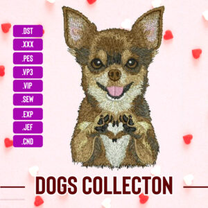 Chichua Dog Machine Embroidery Patterns ( 2 sizes) - Digital Download