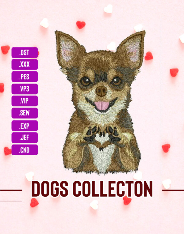 Chichua Dog Machine Embroidery Patterns ( 2 sizes) - Digital Download